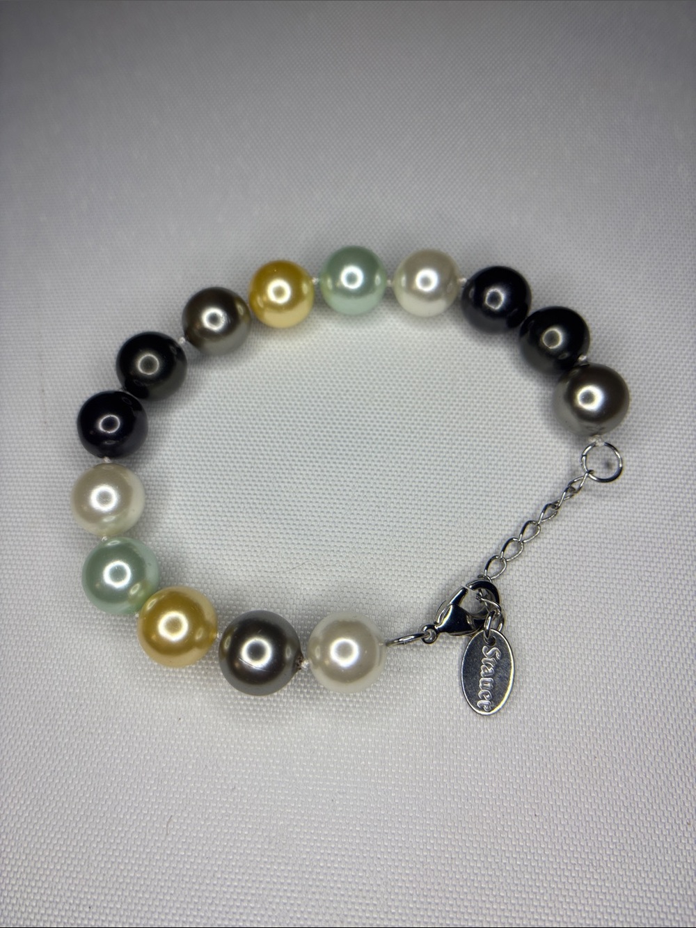 Stauer glass colorful pearly bracelet